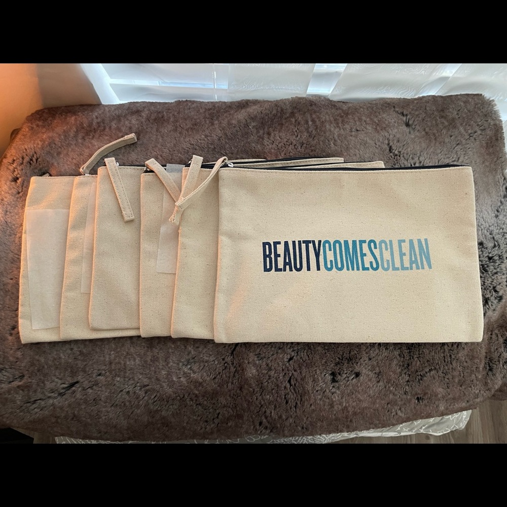 SOLD - Beautycounter Canvas Logo Cosmetic Bag